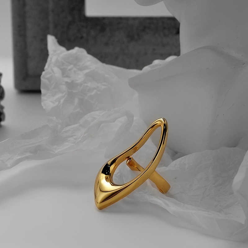Women's Elegant Irregular Open-End Stainless Steel Ring, Gift